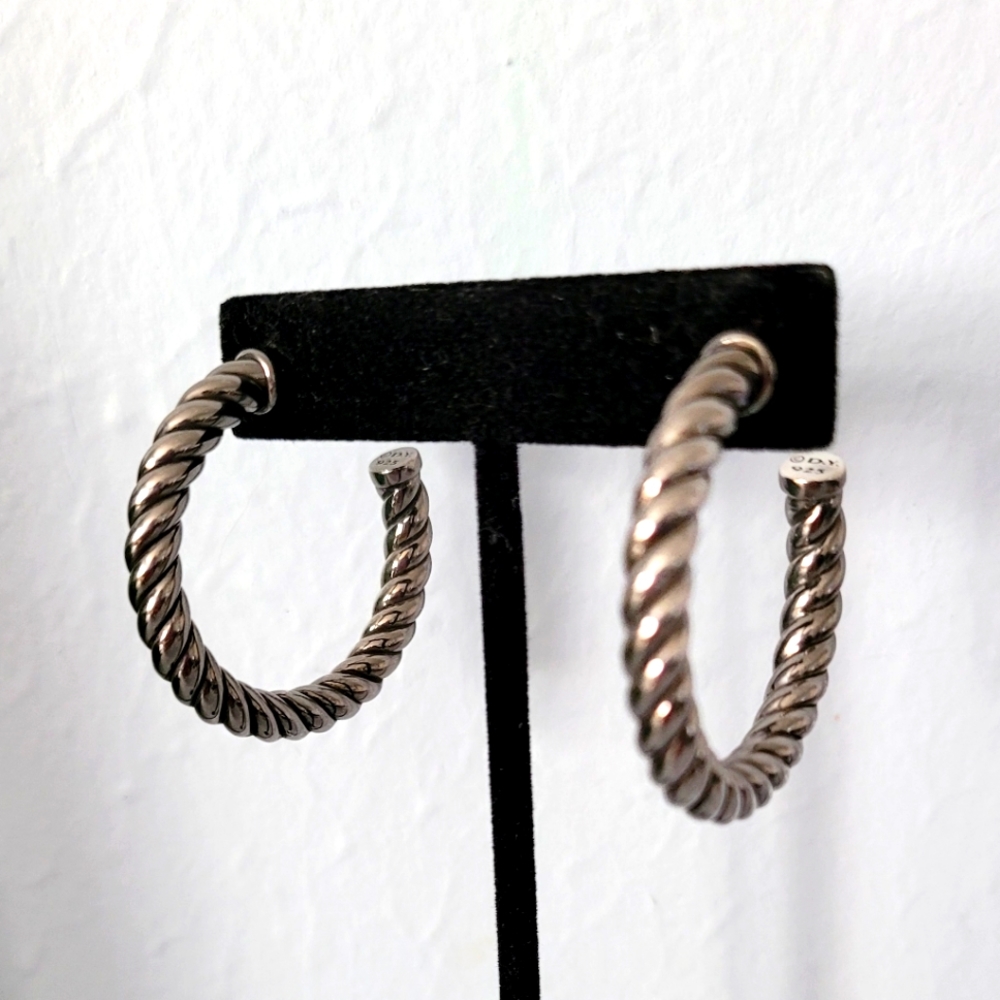 David Yurman Silver Hoop Earrings
